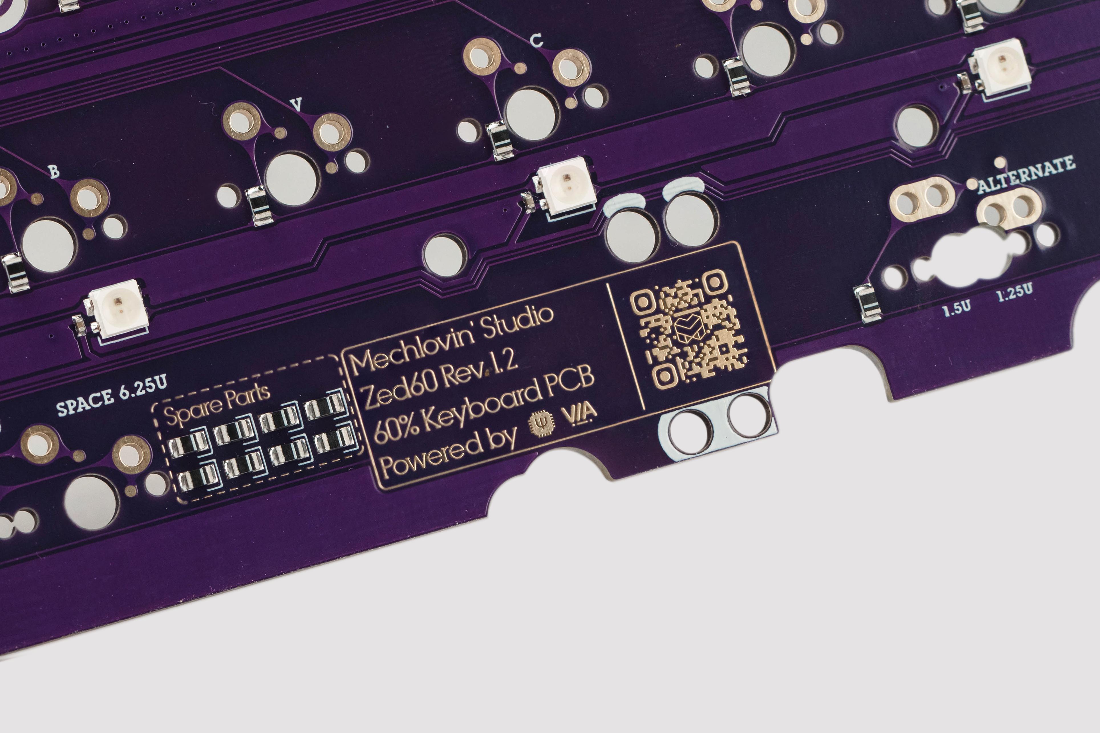 [FR4 | 1.6mm] Mechlovin' Zed60 Rev. 1.2  60% PCB